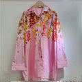 Boutique Wholesale 2025 Spring New Fashion Lapel Print Casual Loose Long Sleeved Women's Shirt
