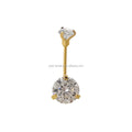 Wholesale Hot Selling 14K Real Gold Fine Jewelry Piercing Cubic Zircon Ring Body Jewelry