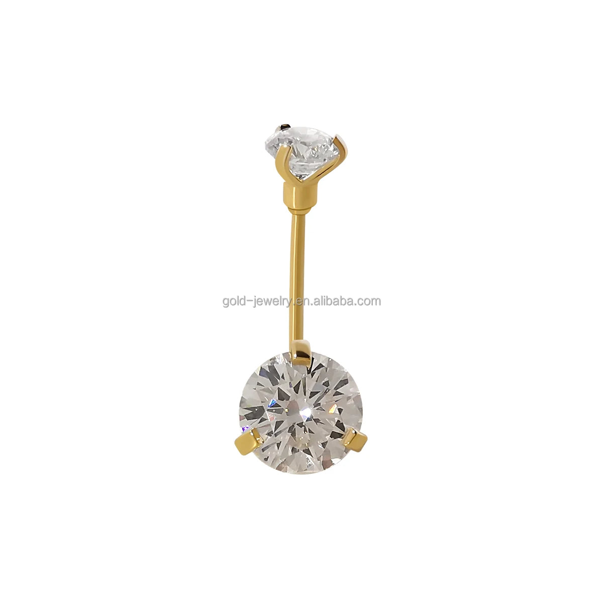 Wholesale Hot Selling 14K Real Gold Fine Jewelry Piercing Cubic Zircon Ring Body Jewelry