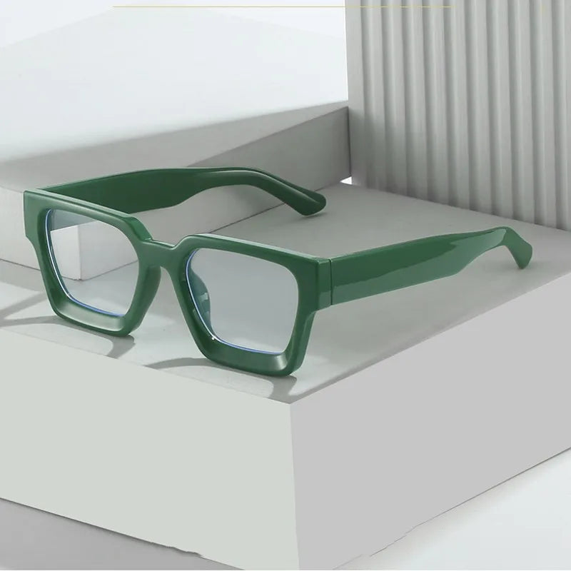 Jiuling Eyewear Custom logo Ins Style Candy Color Computer Eye Glasses Thick Plastic Frame square Anti Blue Light Glasses Frame