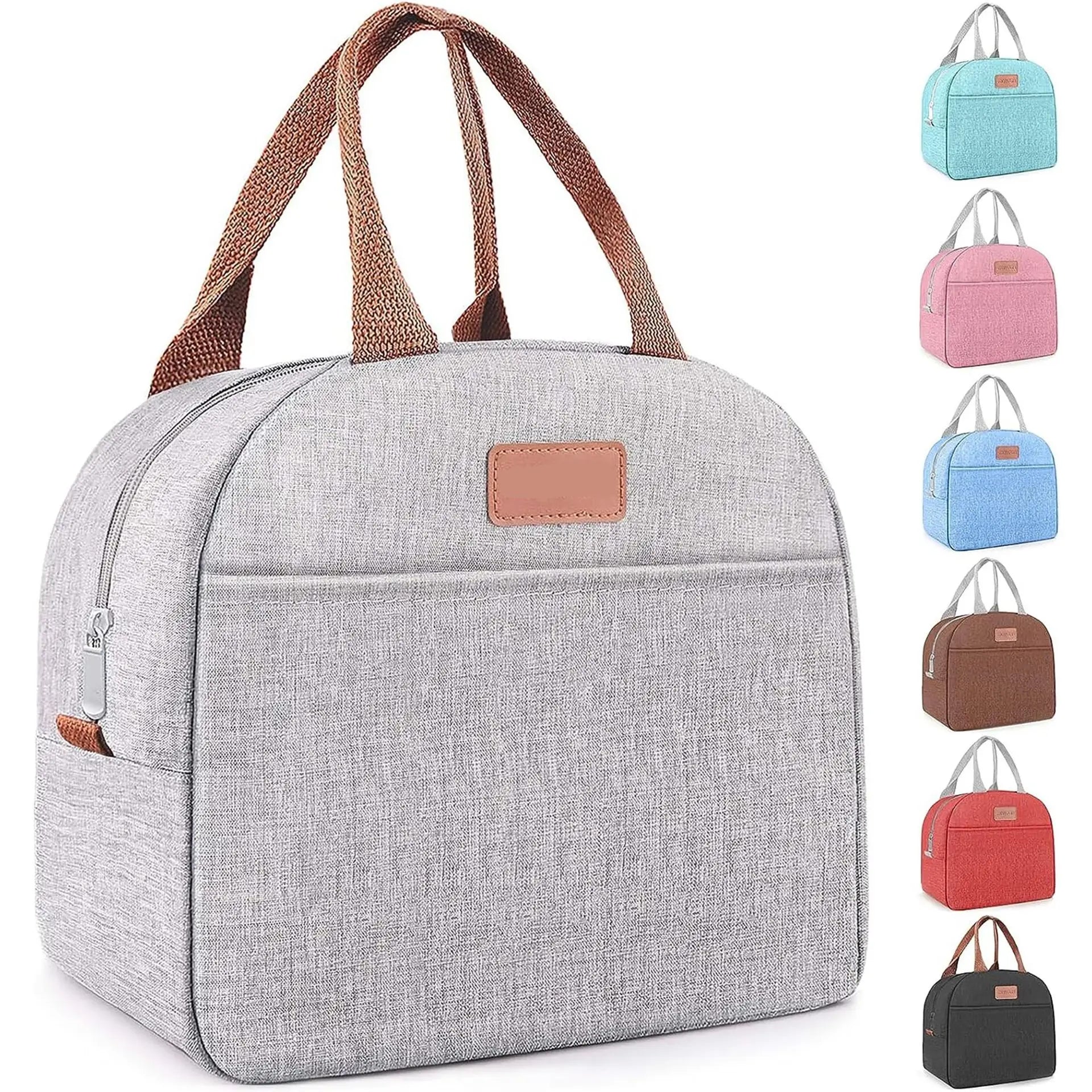 Small Leakproof Cooler Food Lunch Containers Reusable High Capacity Lunch Tote Bags for Work Travel Outdoor