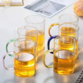 Lead Free Large Capacity Drinking Glassware Glass Cups Mugs With Multicolor Handles for Beer Coffee Milk Tea and Juice