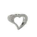 Custom Copper Hollow Out Women Open Heart Ring with AAA Zircons for Fashion Jewelry