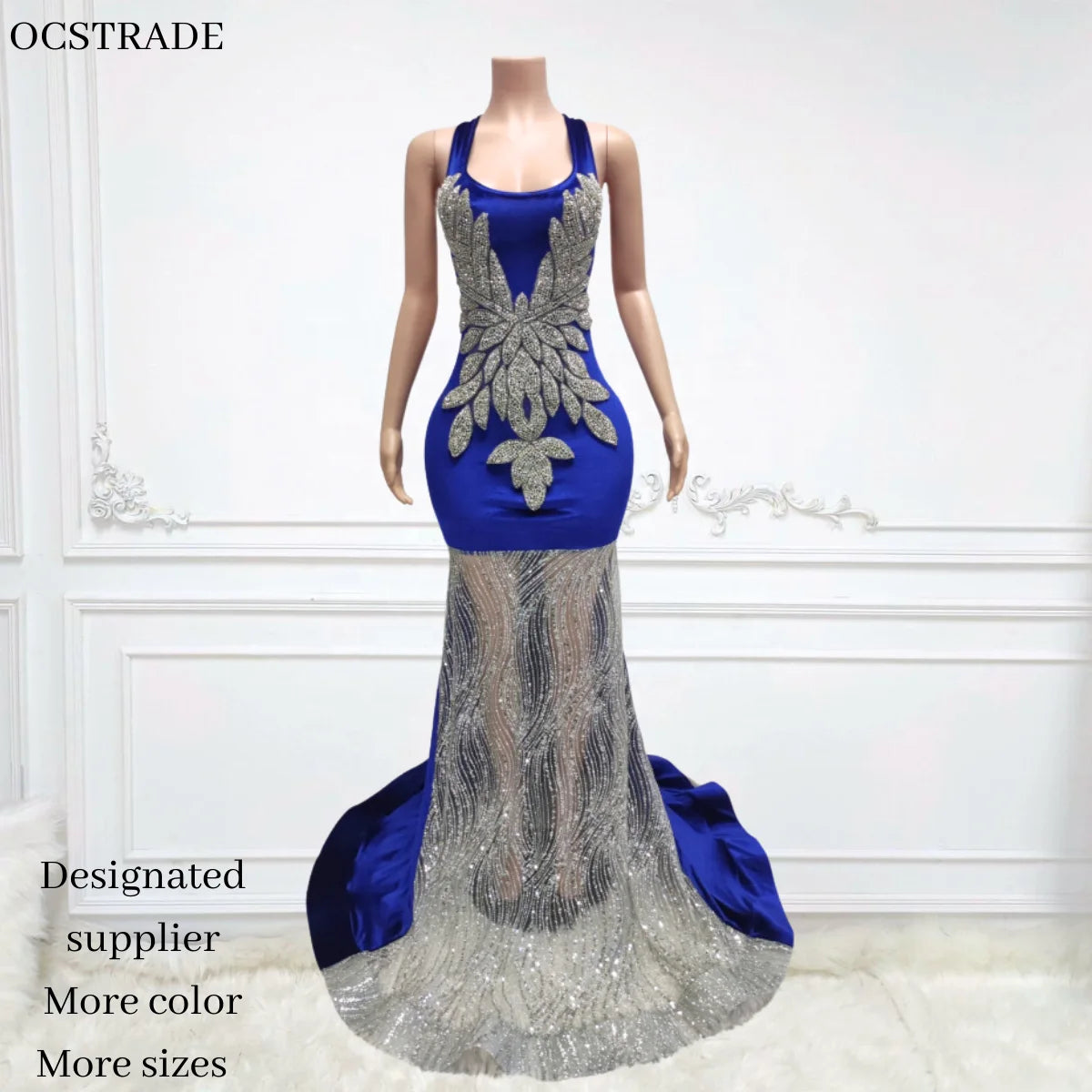 Ocstrade Elegant Maxi Dress Patchwork Female Clothes New Drawing Strings Para Mujeres Dresses Women Lady Elegant Party Evening