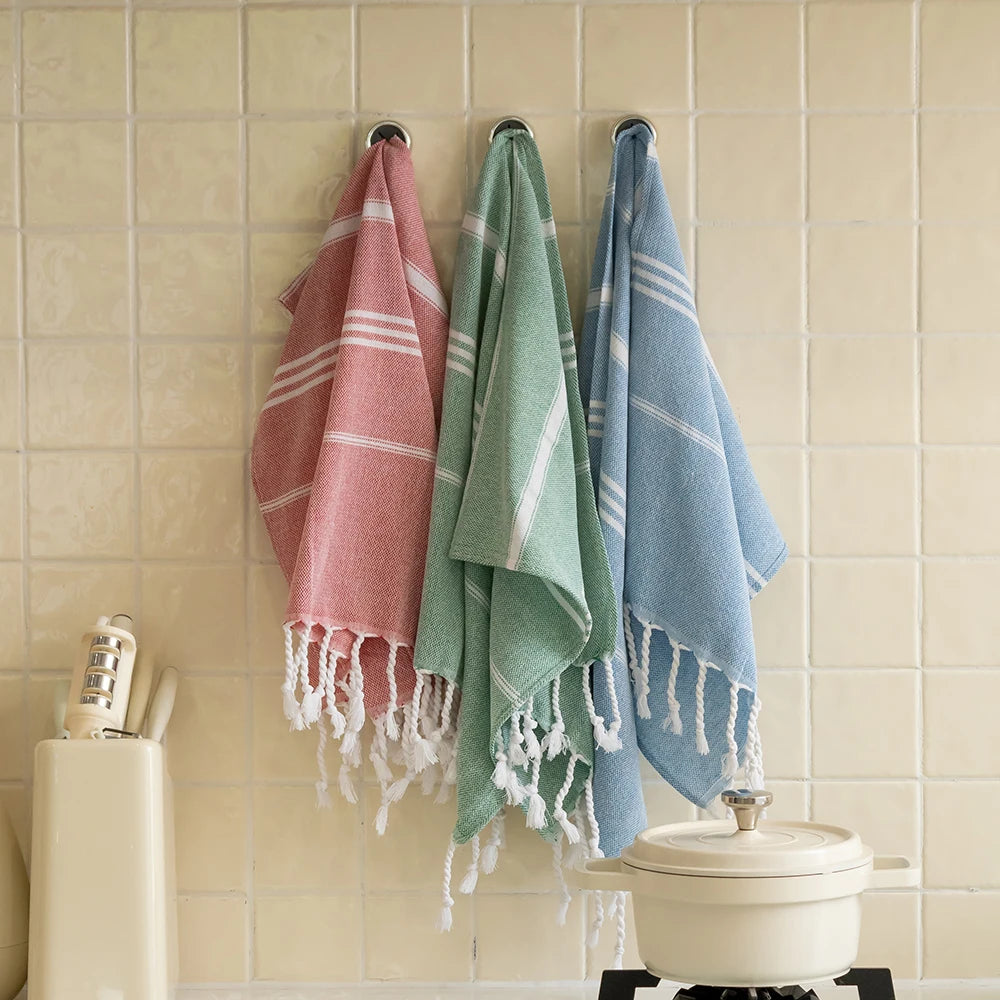 Wholesale Customizable Woven Quick-Dry Cotton Turkish Hand Kitchen Towel Machine Washable Decorative Tea Dish Sustainable MegaBDM
