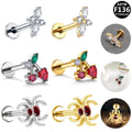 Gaby Threadless Cartilage Earring Lip Ring Jewelry 16G ASTMF136 Titanium Piercing Labret Earring Wholesale Piercing Jewelry