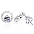 Factory Wholesale 925 Sterling Silver Mobius Moissanite Stud Earrings D Color 5mm 0.5 Carat for Women