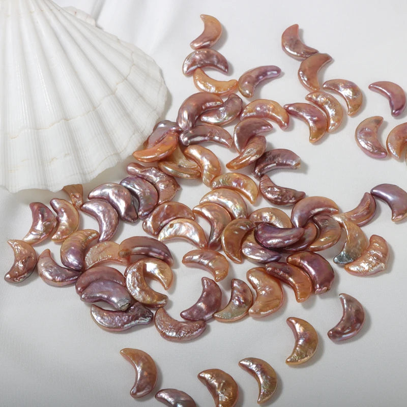 Hot Selling Diy Jewelry Accessories Wholesale Natural Freshwater Non-Porous Baroque Moon Colorful Special-Shaped Pearls Pendant