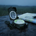 Multifunctional Nautical Navigation Compass Pocket-Size Prismatic Lensatic Pointer Dial Display for Hiking Camping Geological
