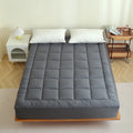 Wholesale Custom 100% Polyester Twin Queen King Size White & Dark Grey Padded Mattress Cover Protectors for Home Use & Hotels