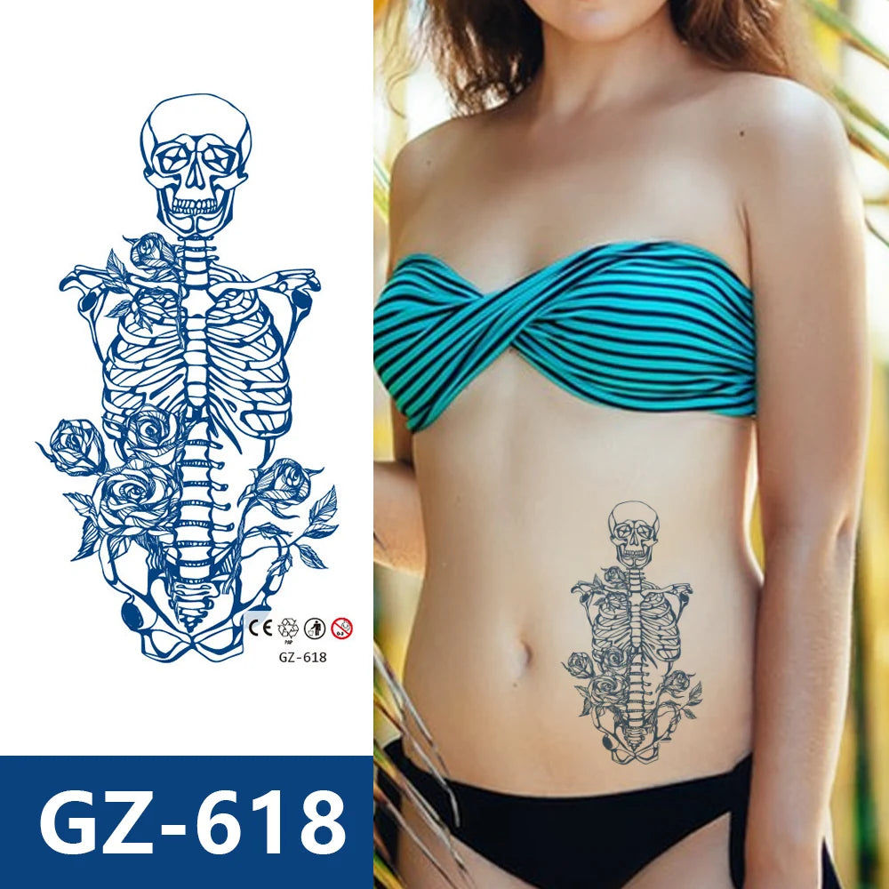 Semi Permanent Temporary Waterproof Tattoo Sticker Tattoo Flower Arm Tattoo Machine Print Design for Women
