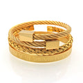 Fashion Titanium Bracelet Set Hiphop Style Creative Personality Roman Alphabet Opening Gold Plated Stainless Steel Bracelet Gift
