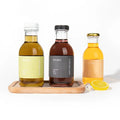 250ml 350ml 500ml Round Transparent Eco-friendly Recyclable Milk Orange Juice Beverage Glass Bottle with Screw Cap