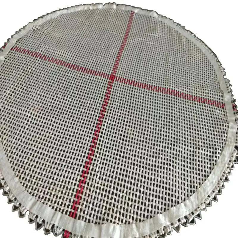 Indoor Trampoline Professional Jumping Mat 3.54m Diameter 9mm Width Stripe Creamy White Yellow Polyester/Nylon Durable 10-15ft