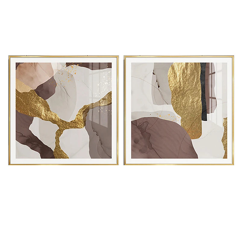 Interior House Wall Art Frame Metal Arts Hanging Paintings for Home Decor Bedroom and Living Room Display 3D Hot Sale Home Gold