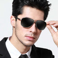 Custom Logo Printed Men's Polarized Sunglasses High Quality Metal Aluminum Frame in Blue and Gray Fashion OEM Design