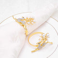 High End Metal Christmas Elk Napkin Ring Pearl Napkin Ring for Wedding Christmas Table Decoration