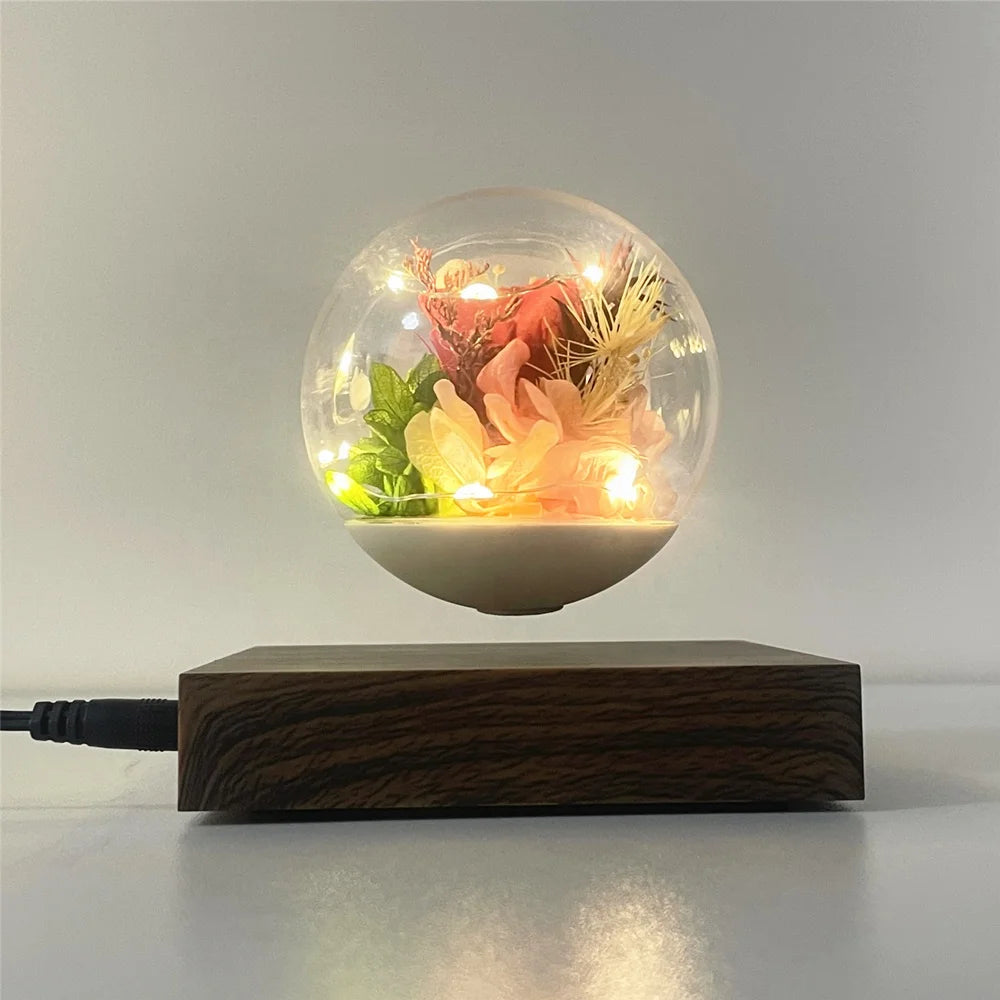 HCNT Modern Magnetic Levitating Rose LED Floating Lamp Eye-Caring Birthday & Personalized Gift