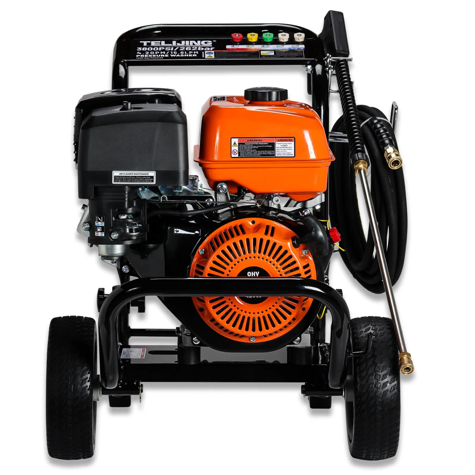 4000psi/275bar 190F 420cc Crankshaft Pump Gasoline High Pressure Washer for Personal Commercial Use Cleaning Machine