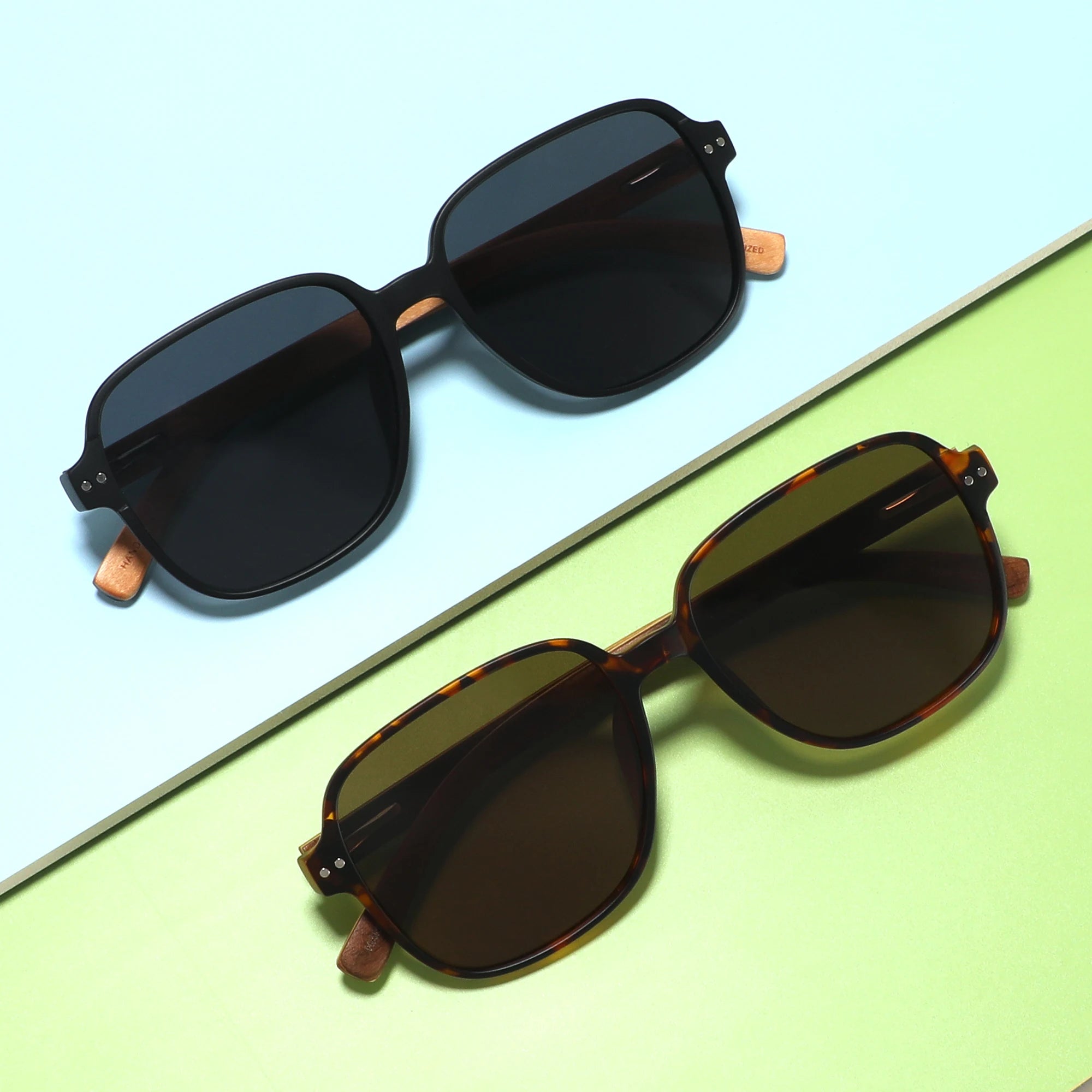 Trendy Fashion square Wood Sunglasses Shade Uv400 Customized Luxury Newest Wood Bamboo Sunglasses 2025