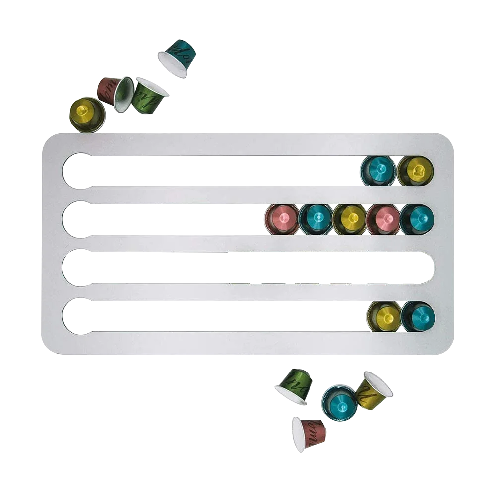 Manufacture 1PCS Support Stand to Carry Capsules Organizer Pod Silver Coffee Drawers Capsule Holder Pod Storage Shelves