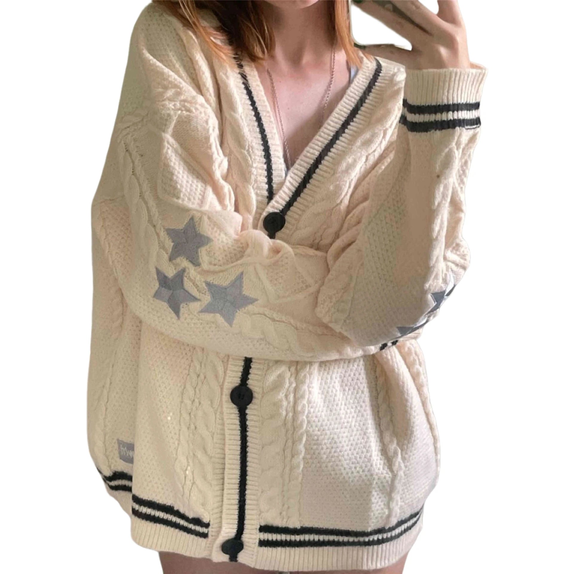 Autumn and Winter Solid Color Long Sleeved Cardigan Women's Knitted Single Breasted Sweater Coat