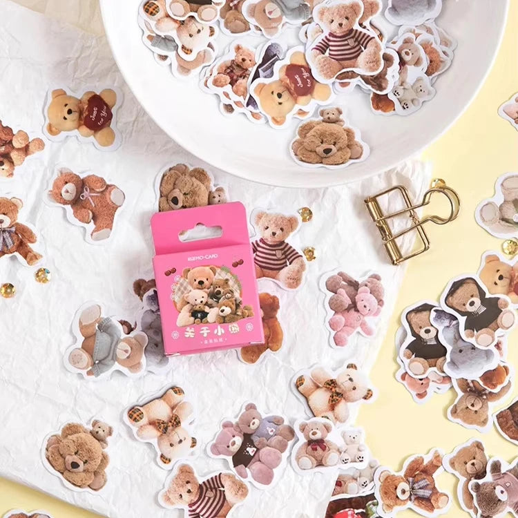 Cute Cartoon Kawaii Bear Sticker Waterproof PET Sticker Scrapbooking Sticker