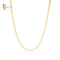 FJ Fallon Fashion Jewelry Slim Flat Solid Snail Polished Link Chain Plated in 14K Gold Brass Based Sample Available