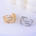 Beimai OEM Ring Opening Adjustable Non-fading Leaf Stainless Steel Ring
