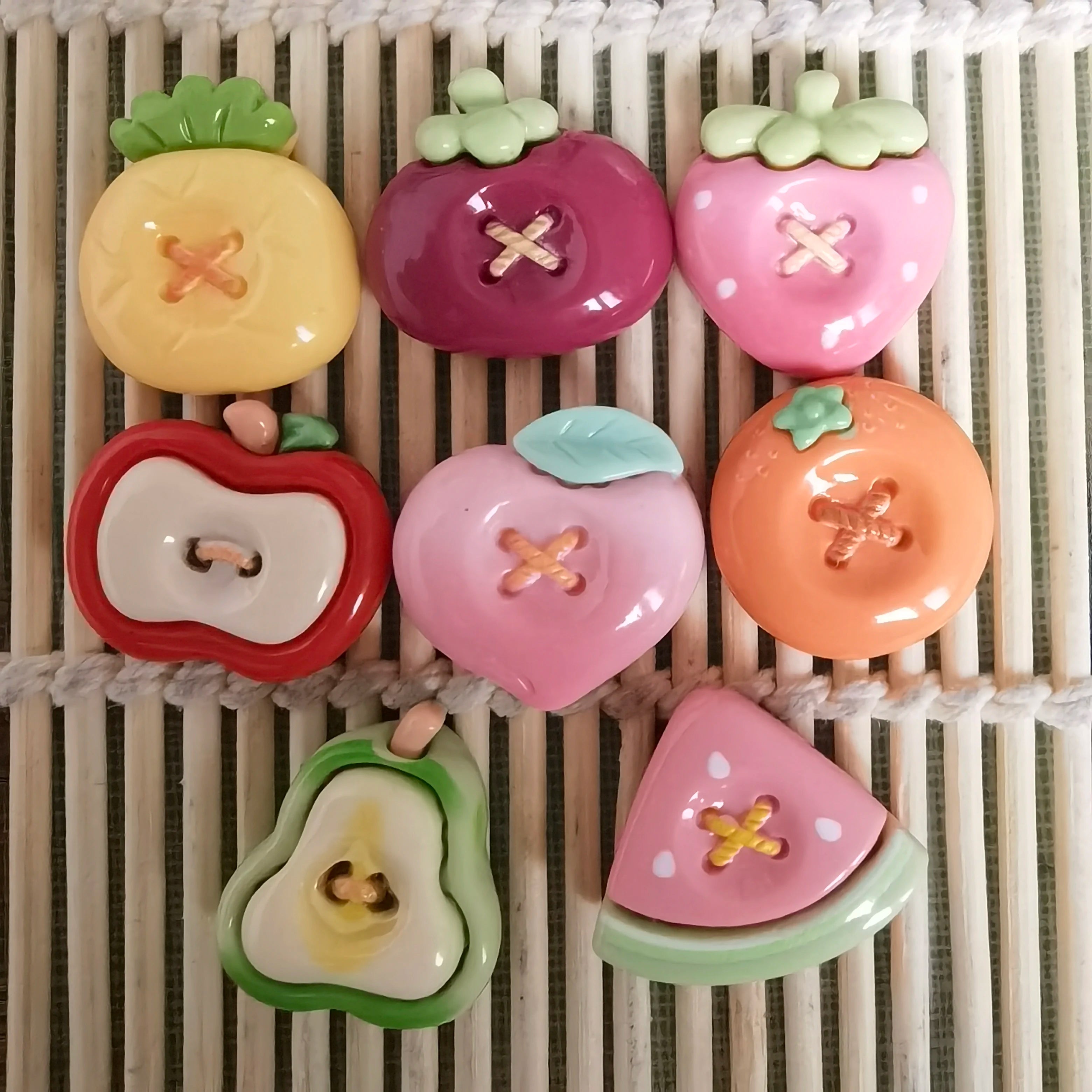 Kawaii Orange Peach Strawberry Peach Slice Flatback Resin Cabochon Fruit Food Play DIY Scrapbooking Crafts Hair Bows Decoration