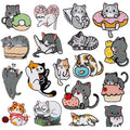 High Precision Embroidered Kitty Cat Patch Cartoon Iron-on Backing with Heart and Flower Shapes Fabric Material