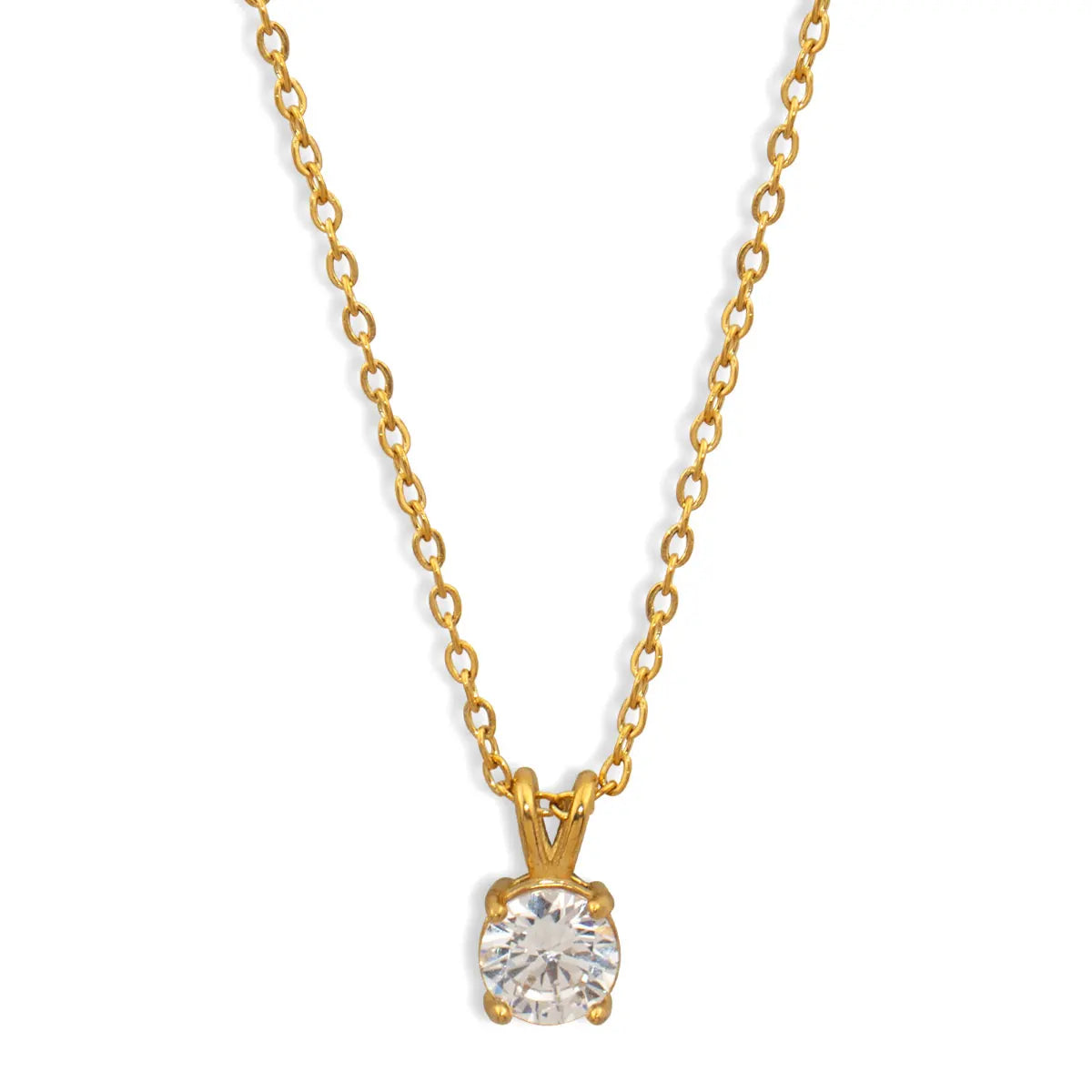 Fashion Jewelry Necklaces Korean Style Clavicle Chain Cold Single Diamond Chain Stainless Steel 18k Gold Zircon Necklace Jewelry
