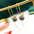 E467 8-9mm DIY Natural  Freshwater Pearl Charm Earrings Mounting Accessory 925 Sterling Silver Gold Plated  Jewelry for Women
