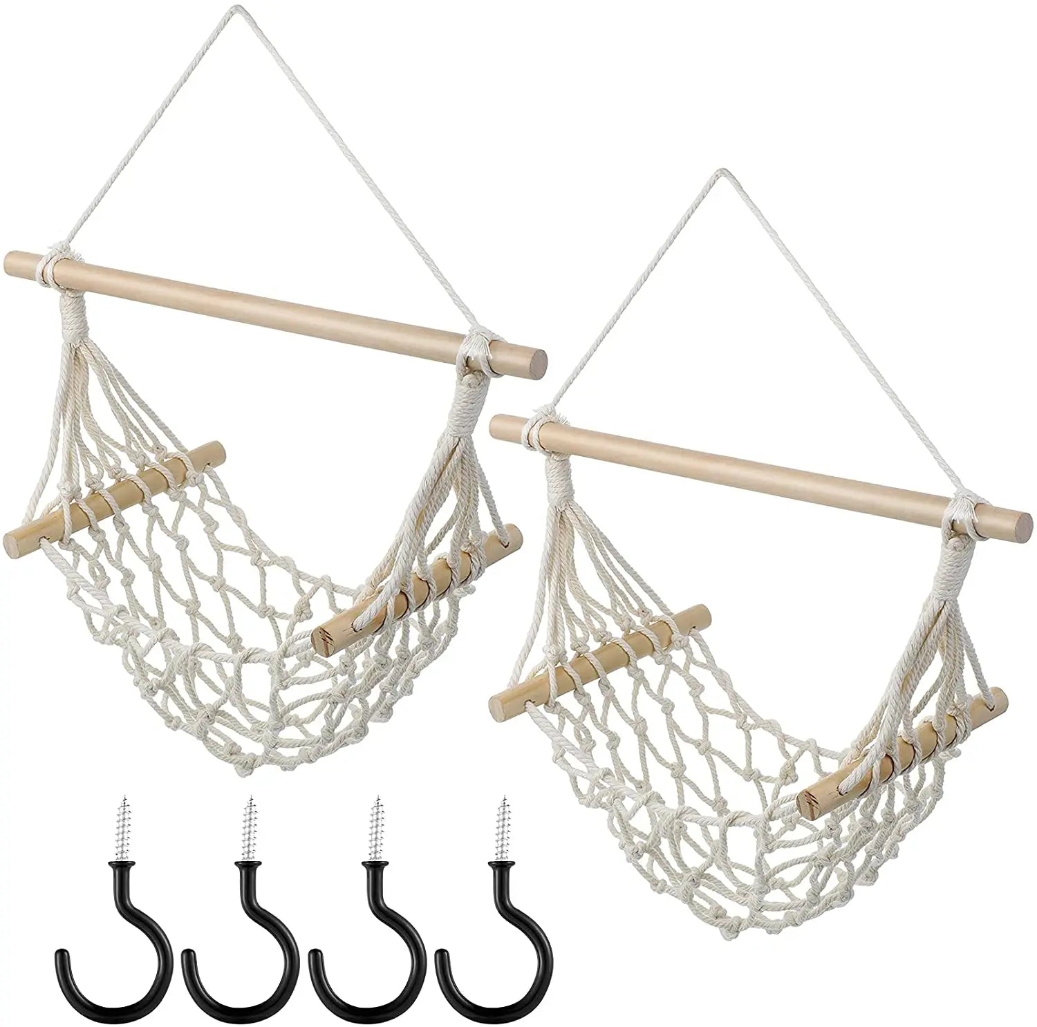 WOQI 2 Pieces Macrame Fruit Vegetable and Fruit Hammocks Bohemian Handwoven Hammocks