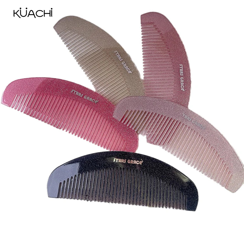 KUACHI Wholesale New Hair Comb Mirror Set Glitter Thickened Fashionable Portable Anti-Static Custom Combs With Logo