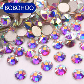 BOBOHOO Top Quality Crystal Glass 2088 Flabtback Bulk 100gross 16 Cuts Non Hot Fix Rhinestone for Dance Dress Rhinestones Jacket