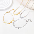 Fashion Minimalist Tarnish Free 18K Gold Plated  Stainless Steel Star Charm Chain Bracelet Ladies Necklace Italian Jewelry Sets
