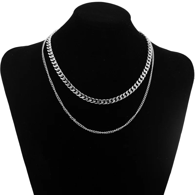 Men's Stainless Steel Fashion Pendant Necklace Sporty Style Exquisite Charm Hip-Hop Punk Long Strand Gift Eternal Unisex