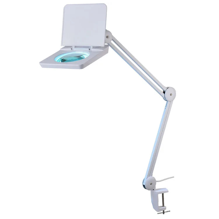 Folding Table Desk Swing Arm Magnifying Glasses Dental and Surgical Lamp Magnifying Glass Lamp  with Stamp for Beauty Salon