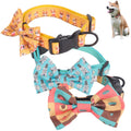 2025 Luxury Adjustable Pet Collar Polyester Cat Collar with Ribbons Bow Tie Wholesale Pet Supplies Animal Pattern Print Designs