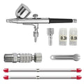 AB-130S 3-Piece Nozzle Airbrush Kit 0.2/0.3/0.5mm with 7CC Gravity Cup Dual-Action Precision Spray Gun for Auto Art Cake & Nail MegaBDM