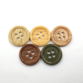Imitated Wooden Button Resin Polyester Button for Garnent Color 4 Holes Sewing Resin Button