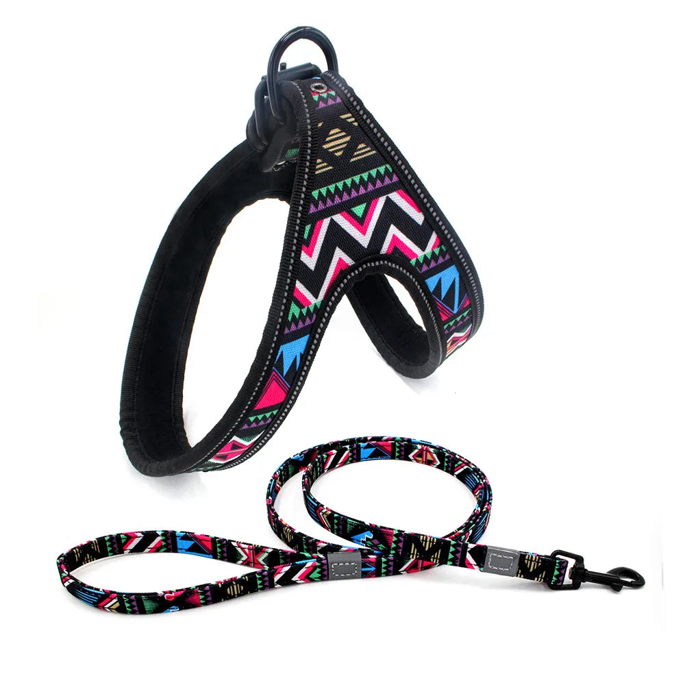 GMTPET OEM Wholesale Sport Nylon Reflective Breathable Eco-Friendly Reversible Dog Harness with Custom Print