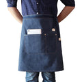 Luxury Custom Coffee Shop Florist Restaurant Washed Dark Gray Coffee Canvas Half Length Apron