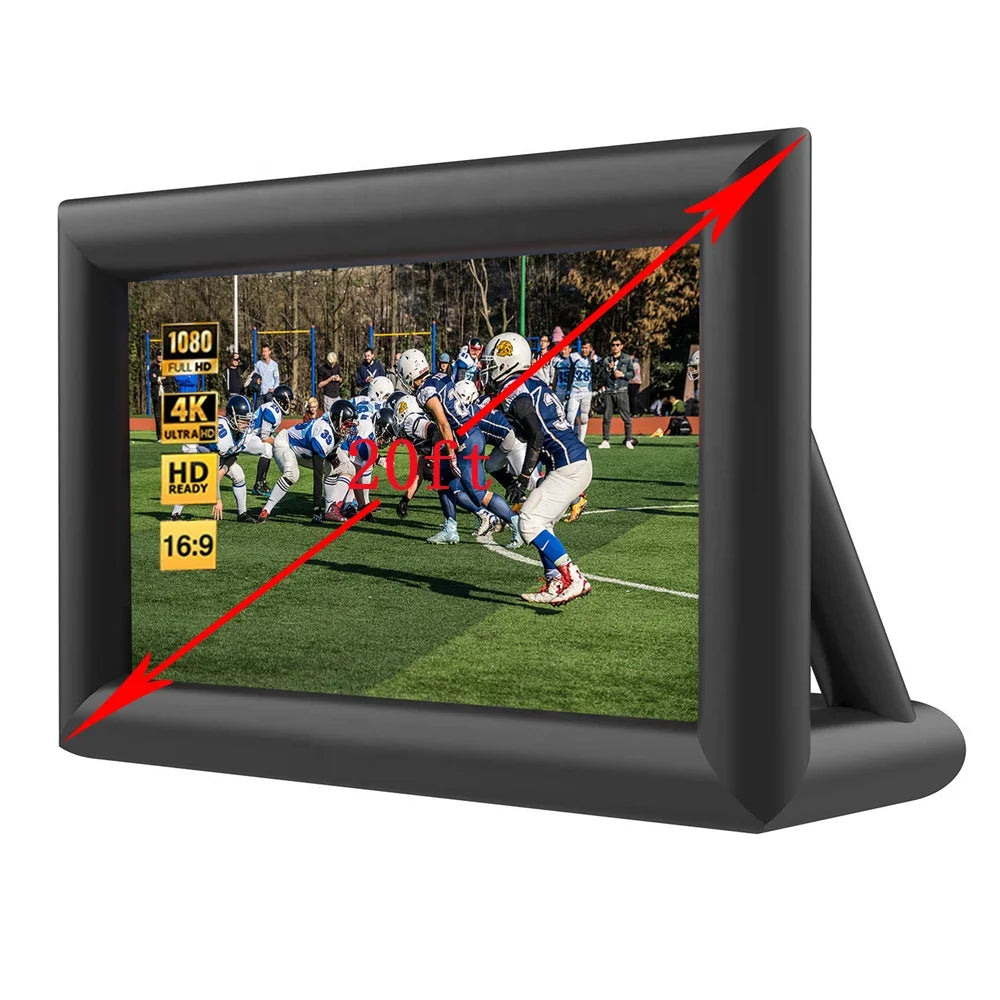 16:9 20Feet Outdoor Movie Screen Drive-In Open Air Cinema Inflatable Projector Movie Screen