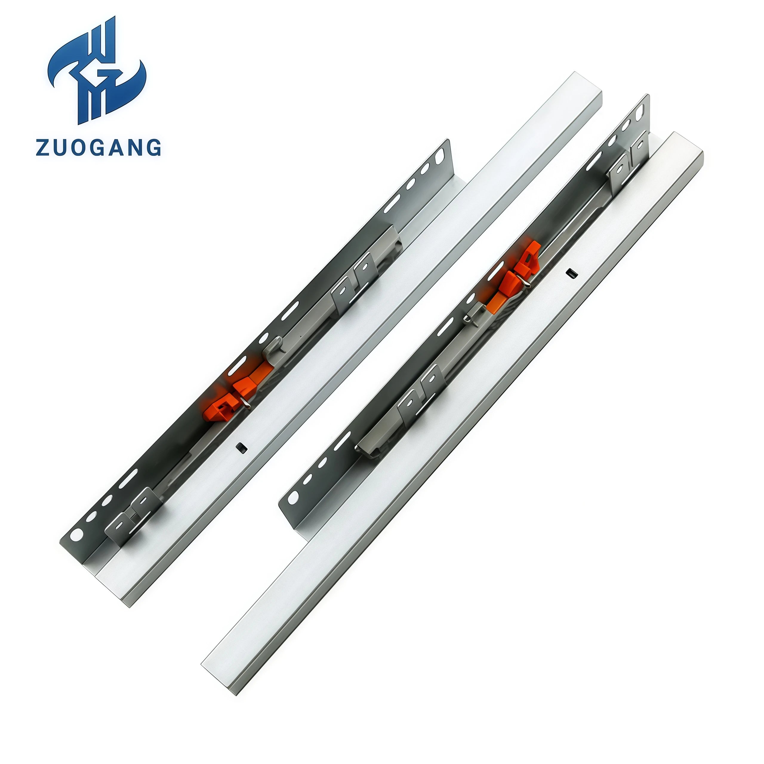 Euro Type Concealed Drawer Slide 2-Fold Push-to-Open Hidden Telescopic Rails Kitchen Cabinets Furniture 29mm