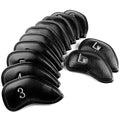 Deluxe Waterproof Magnetic Synthetic Leather Golf Club Head Covers Custom Fit for Iron Clubs Premium Headcover