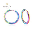 Ason Jewelry Antiallergic Stainless Steel Fashion Earring Designs New Model Earrings Beautiful Coloured Hoop Earrings for Women