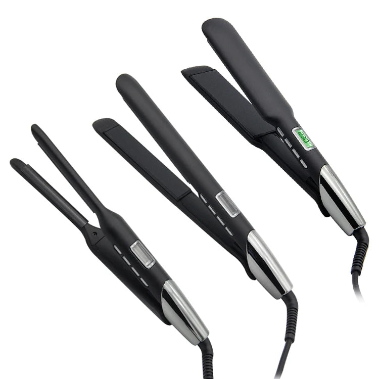 Mesky Hot Sell 2 in 1 Professional  LCD Display Wide Titanium Plate Hair Straightener