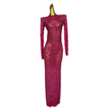 Elegant Pink Diamonds Graduation Cocktail Long Dress Female Big Size Floor-Length Banquet Prom Dress Women Party Evening Dress